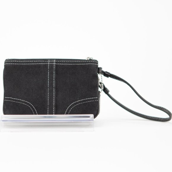 COACH Black C Monogram Wristlet - Picture 3 of 10